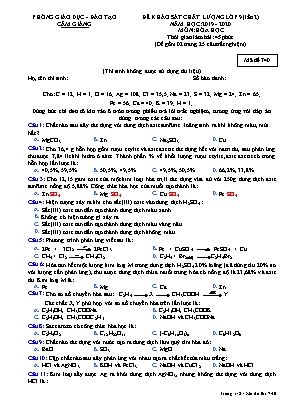Đề khảo sát chất lượng Lớp 9 (Lần 2) môn Hóa học - Mã đề 740 - Năm học 2019-2020 - Phòng giáo dục và đào tạo Cẩm Giàng